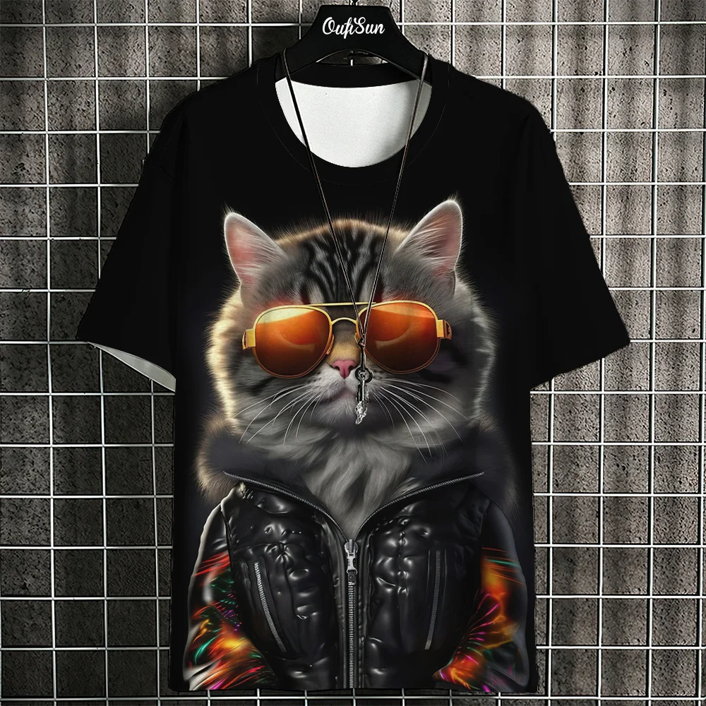 [NERDY] Sleeping Cat Wappen Short-Sleeve T-shirt ★大人気★ OSIGRANDI - Short-Sleeve Cat Print T-Shirt | YesStyle