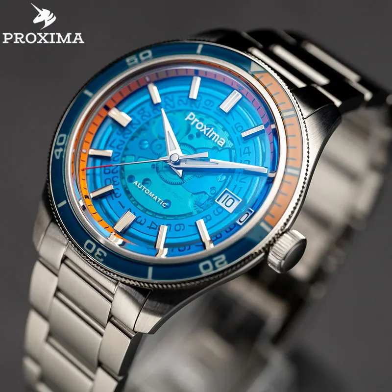 

Proxima 39mm Business Dress Men Watches Sapphire Glass Date Window PT5000 Automatic Mechanical Wristwatch 20Bar Waterproof Diver