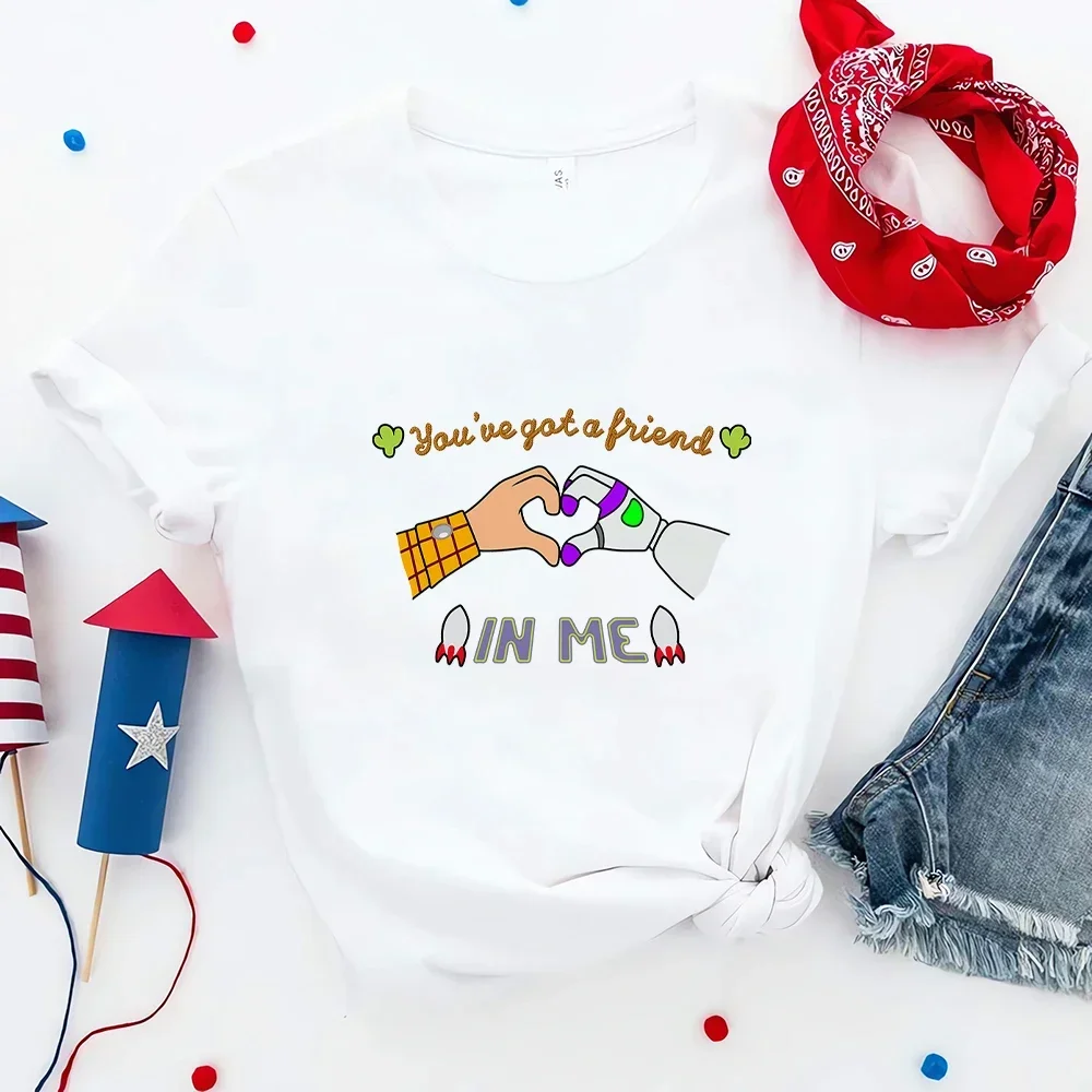 Women's T-shirt Toy Story Squad Print Magic Kingdom Castle Aesthetic Vacation Harajuku Casual Clothes Summer Friends T Shirt 2