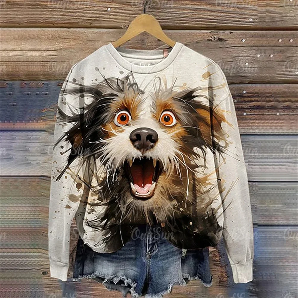 

Funny Cartoon Kitten Women's Hoodie Autumn New Pullover O-Neck Sweatshirts For Women Fashion Casual Female Loose Cotton Clothing