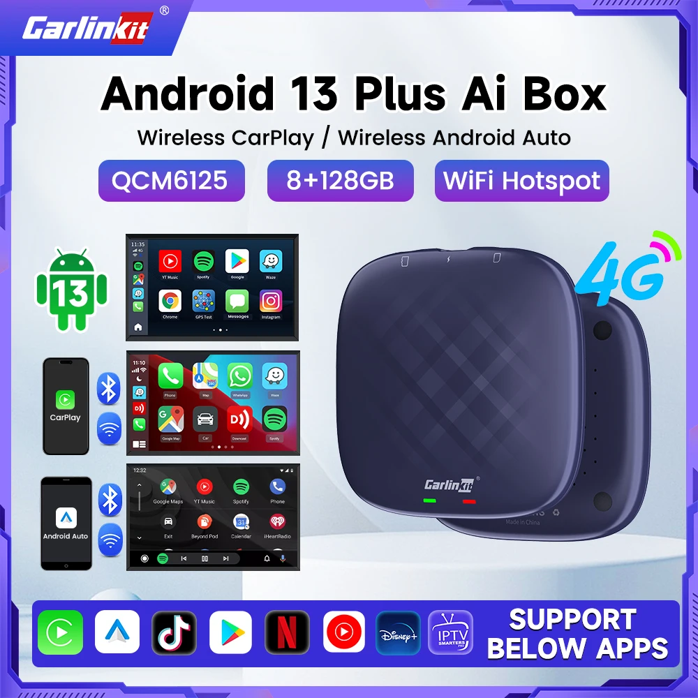 Carlinkit CarPlay Ai Box Qualcomm 6125 8-Core CPU Android 13.0