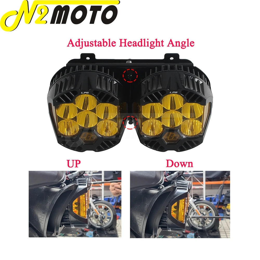 BAJA LP6 LED 조명 헤드 라이트 브래킷 콤보 Harley Touring Road Gilde Limited FLTRK Special FLTRXS ST FLTRXST 2015-2023