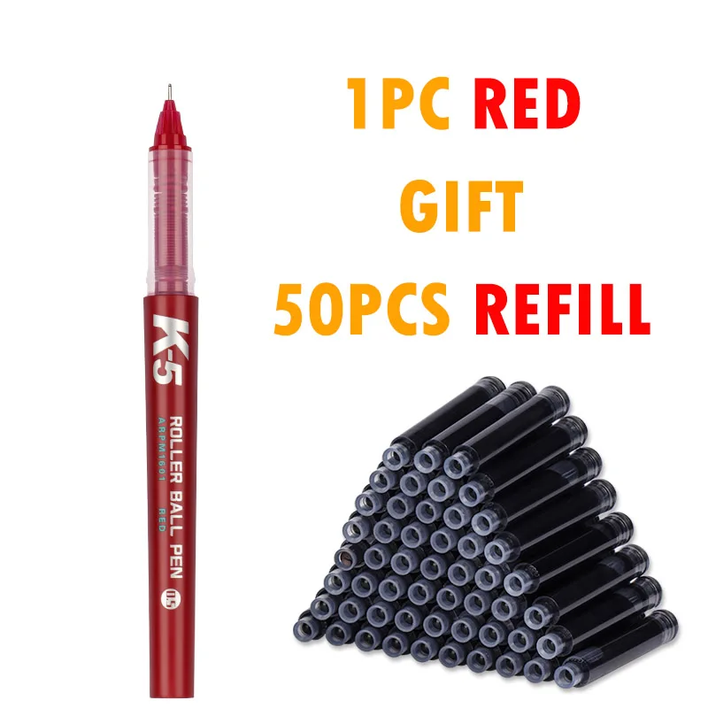 M&G K5 Straight Liquid Neutral Pens Can Be Replaced With Ink Bag Handle Blue/Black/Red Ink Gel Pens For School Office Stationery 2
