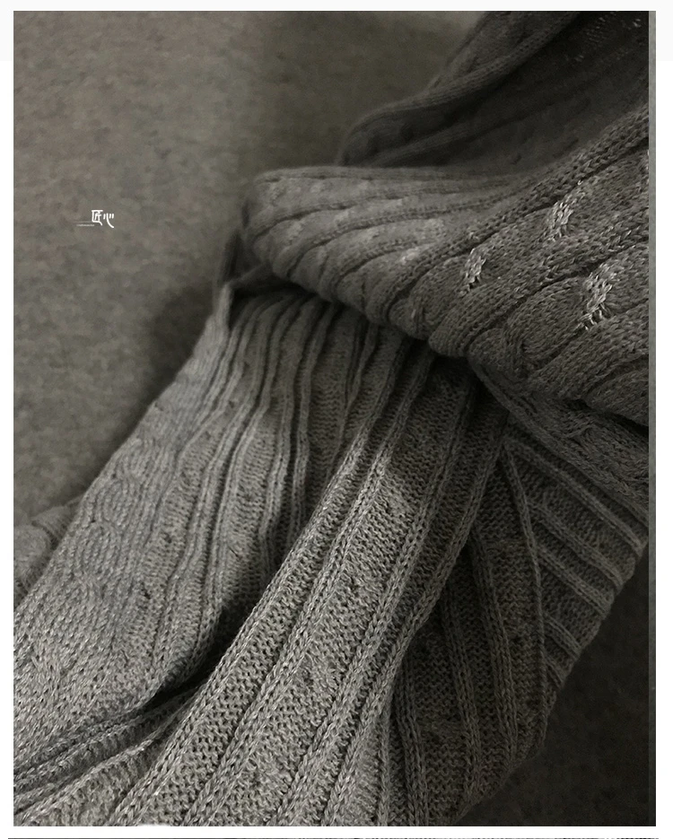 Tela de punto súper gruesa torcida de masa frita gris para suéter