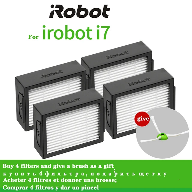 Pack accessoires pour iRobot Roomba j7+/j7/i8+/i8/i7+/i7/i6+/i6/i5+/i5/i4+/i4/i3+/i3/E5/E6/E7  Filtres/brosses latérales/rouleaux extracteurs Phonillico® - Accessoire  aspirateur et cireuse - Achat & prix