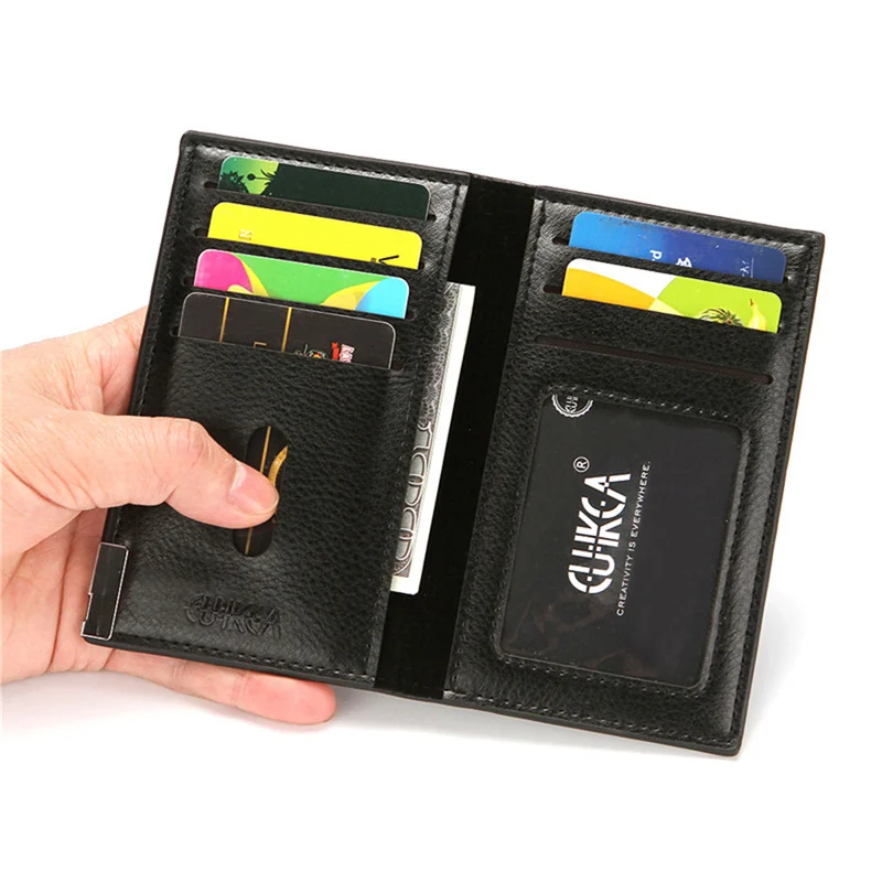 1PC Men PU Leather Slim Wallet Business Clutch Bag Coin Purse Multi Card Slot Credit Card Holder Birthday Present 2 Style