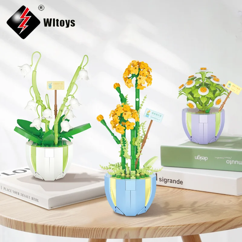 

WLtoys букет строительных блоков, 3D модель, фотоальбом, роза, цветок в сборе, кирпичная игрушка для девочек, подарок