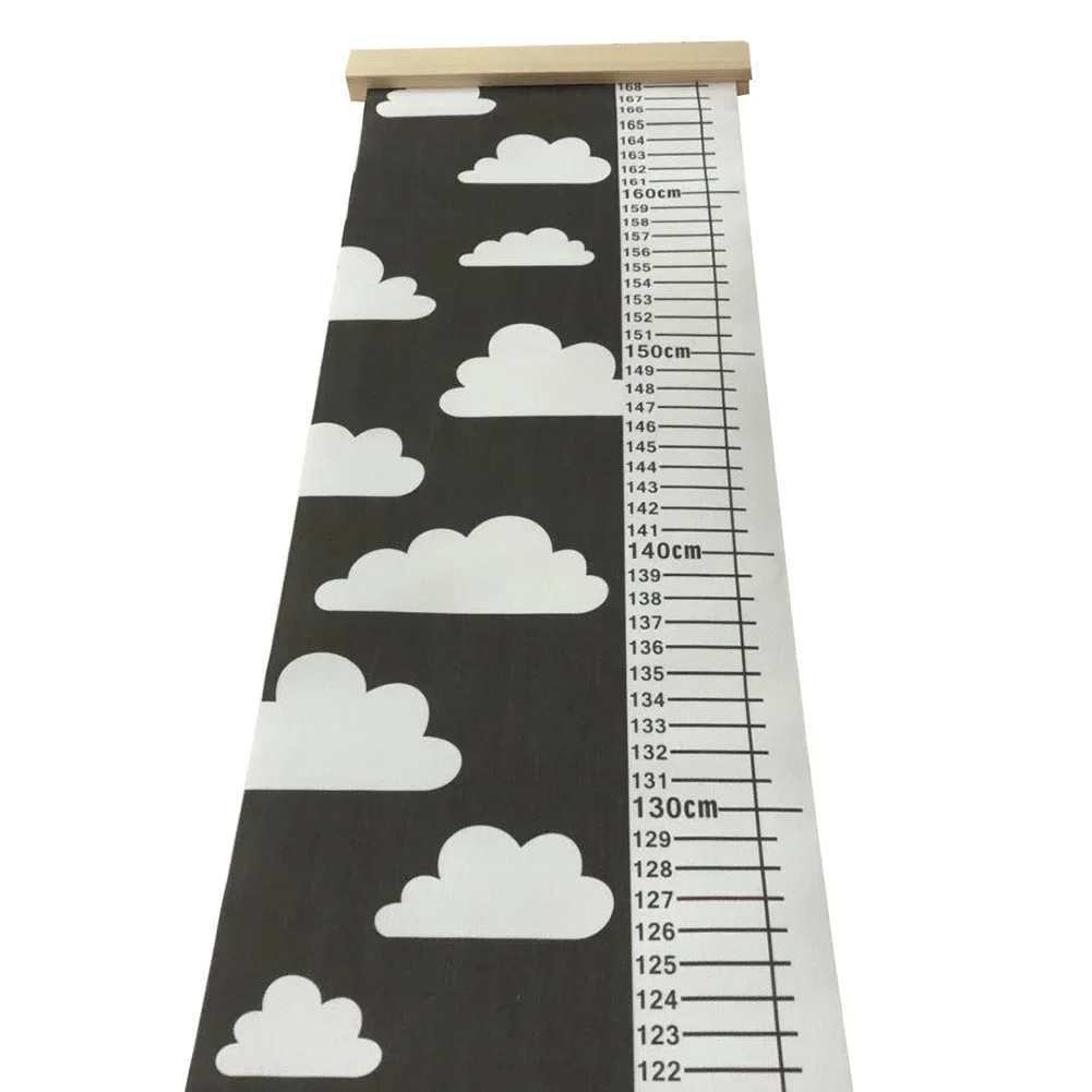 Nordic Children Height Ruler Canvas Hanging Growth Chart Kids Room Wall Decor Wall Sticker Ruler Cartoon Printed Decoration