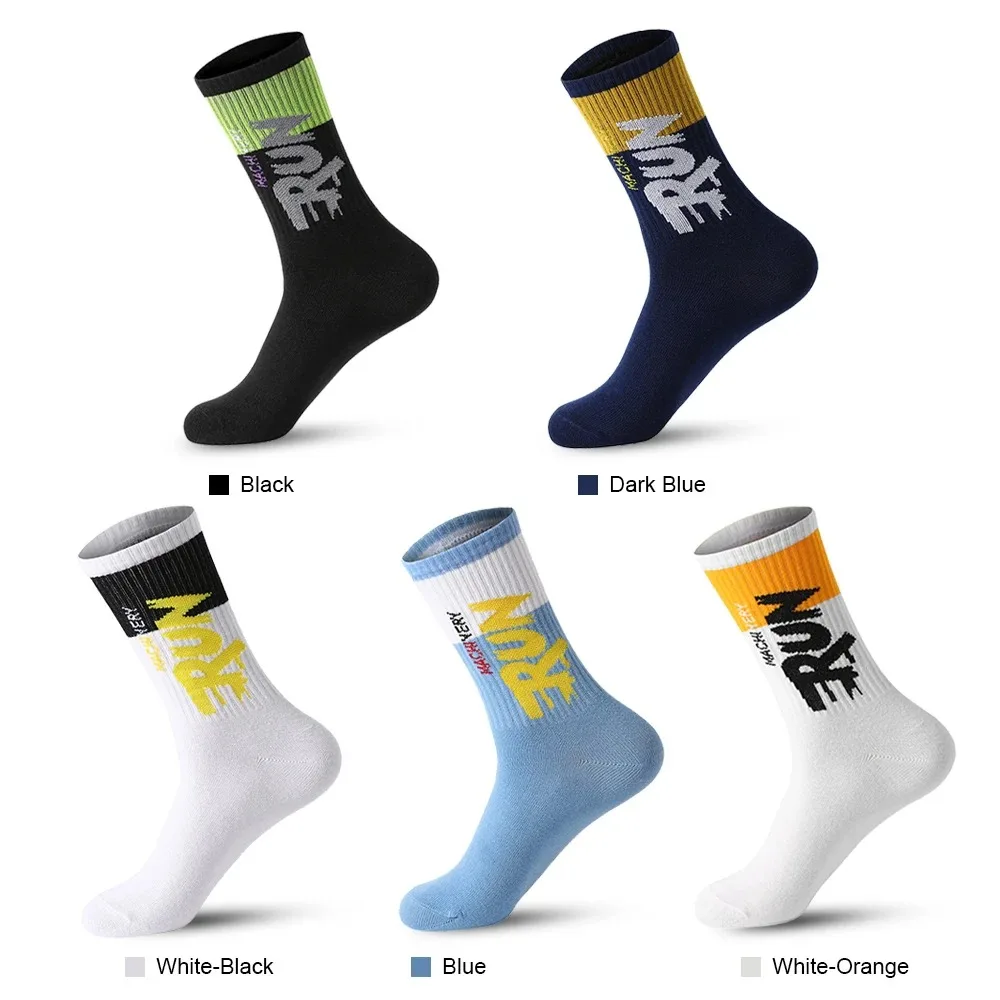 Men's Sport Socks Breathable Sweat-absorbing Running Basketball Socks Quick Dry Outdoor Sport Trend Mid Calf Cycling Socks