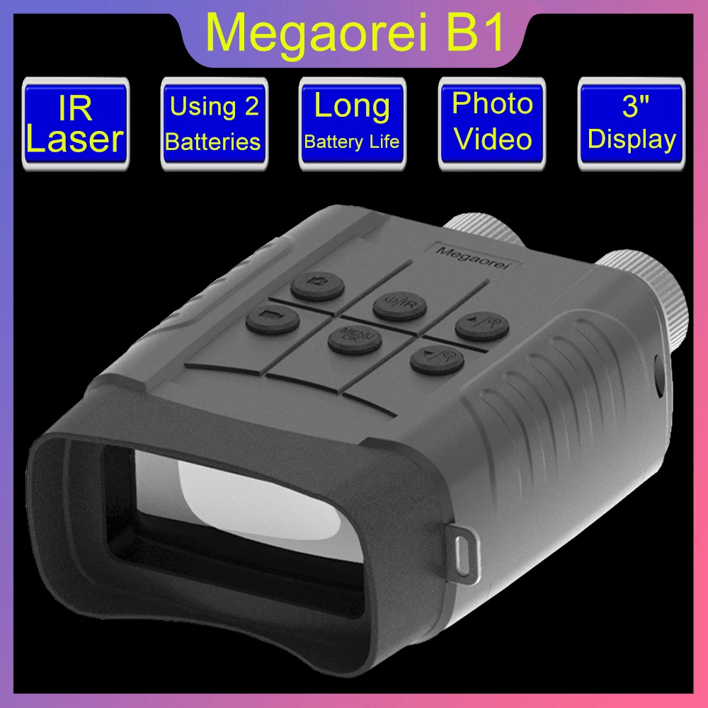 

Megaorei Night Vision Device B1 Binoculars 400M Digital Zoom Optics Telescope 3' Screen Photos Video Recording Hunting Camera