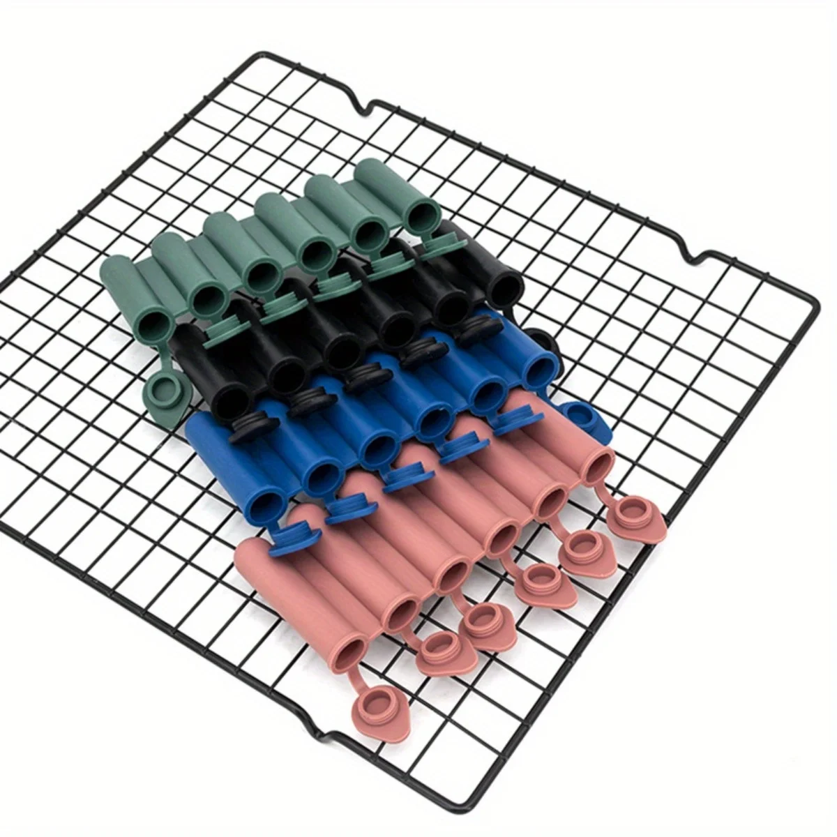 Silicone Ice Maker Set 1PC 6-Cavity Flexible Popsicle Molds Lids Lead-Free Mini Ice Mould for DIY Freeze Treats