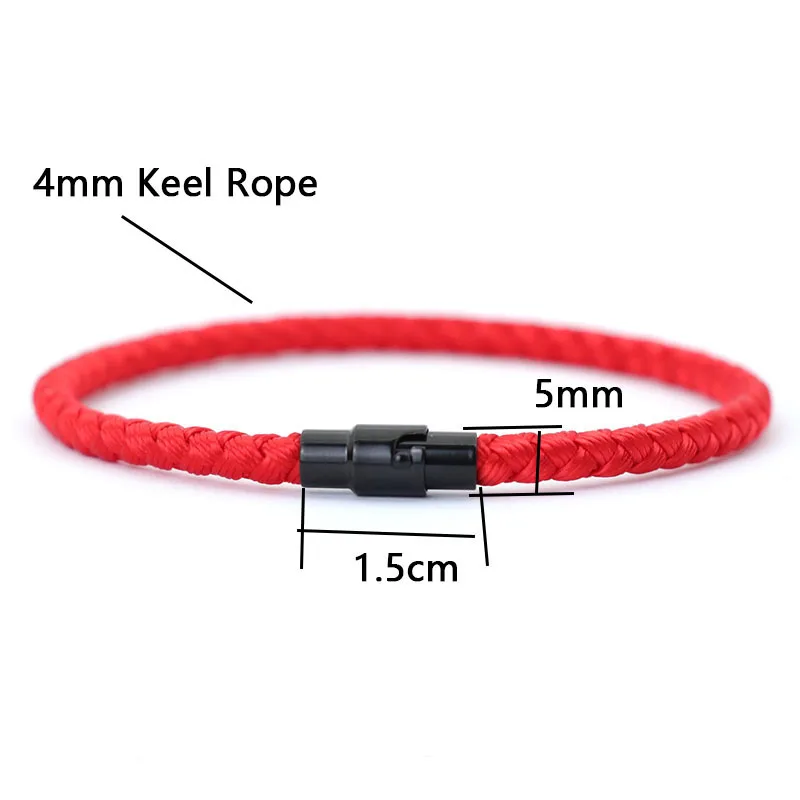 Red Thread Lucky Bracelet for Men with Magnet Buckle