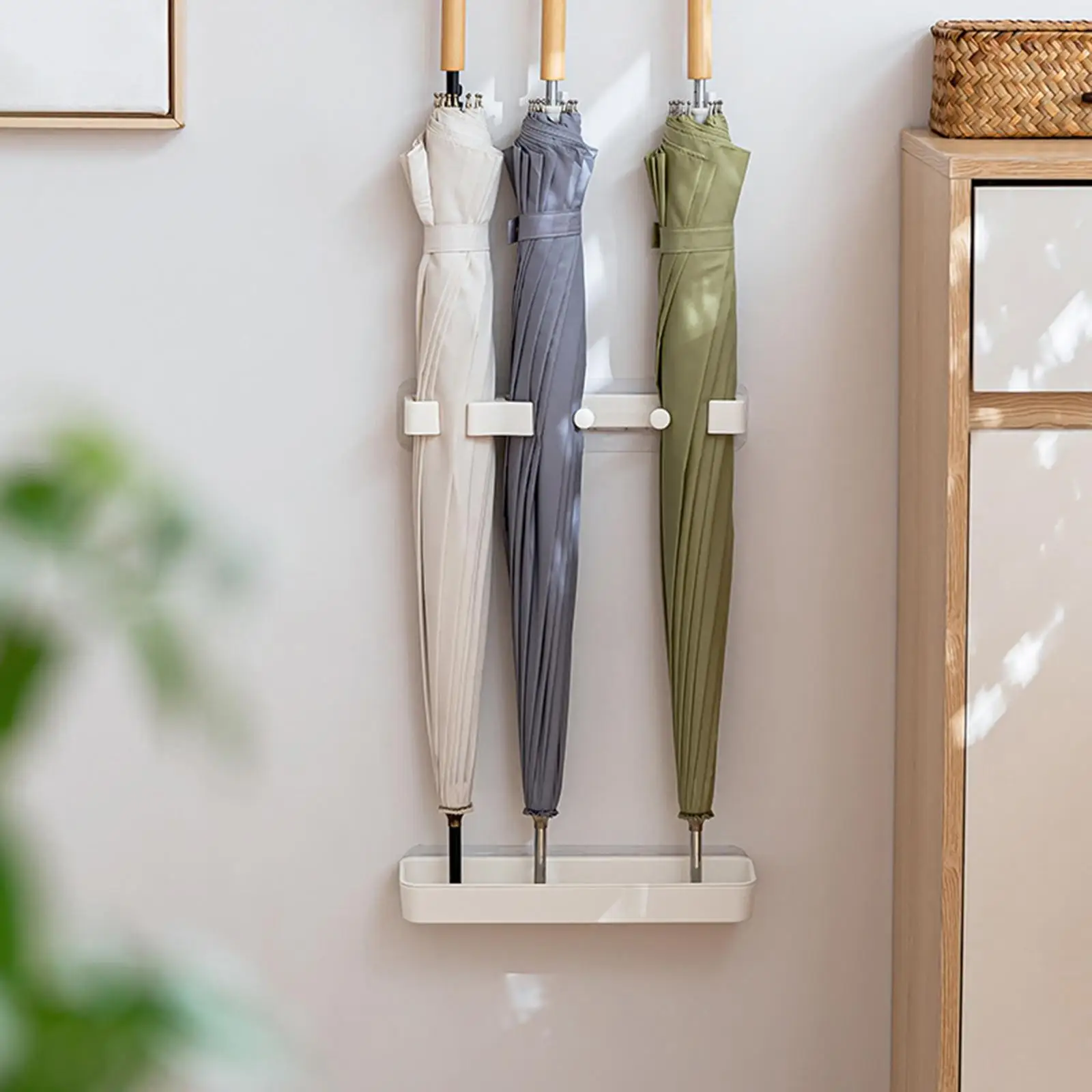 Umbrella storage rack Wall Mounted Umbrella Rack Stand Household Detachable Dripping Water Tray