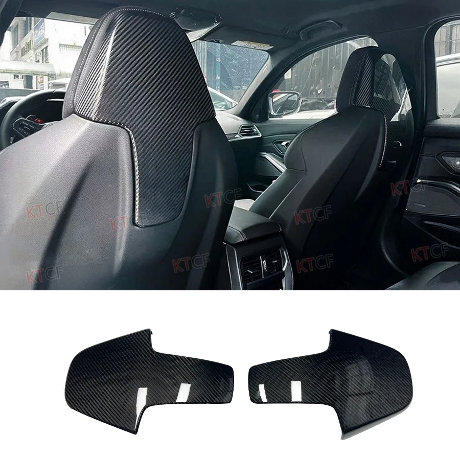 2PcsRealCarbonCarSeatDecorateBackSeatShellTrimforBMWX3MX4M