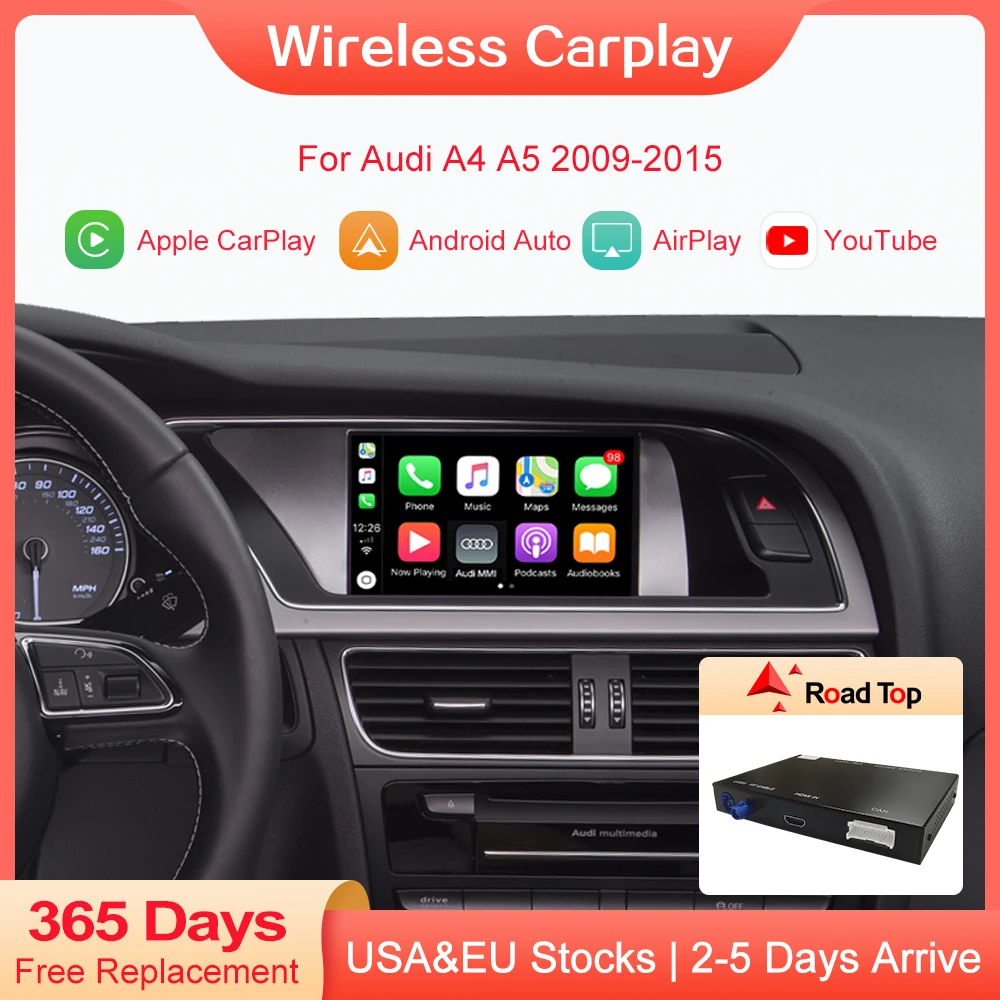 Apple Carplay inalámbrico para Audi A4, A5, Q5, 2009 2015, con interfaz