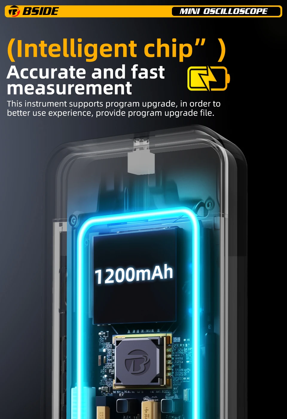 OT3 Handheld Oscilloscope 3.2” TFT LCD Digital Scope Tester, 10MHz/48MSa/s,Potab