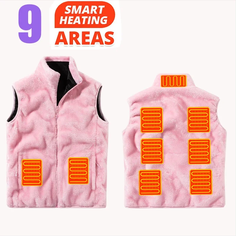 

Smart Heated Vest for Men Women Usb Rechargeable Electric Self Heating Vest Fleece Warming Heated Jacket Thermal Waistcoat