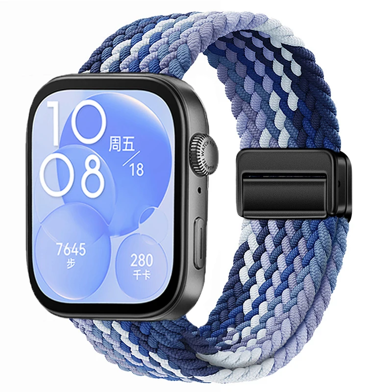 Breathable Magnetic Adjustable Woven Nylon Watch Strap Replacement Band