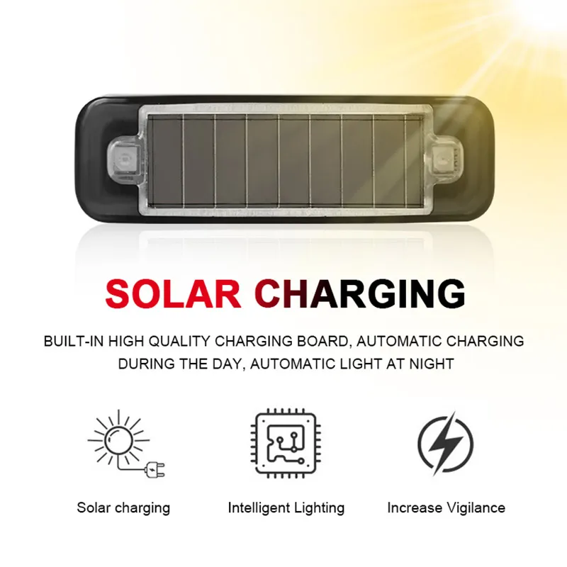Solar Power Warning Light motorcycle led lights car led lights for Car Motorcycles LED Flashlight Indicator In-Night Caution Strobe Warning Light Running Lamp