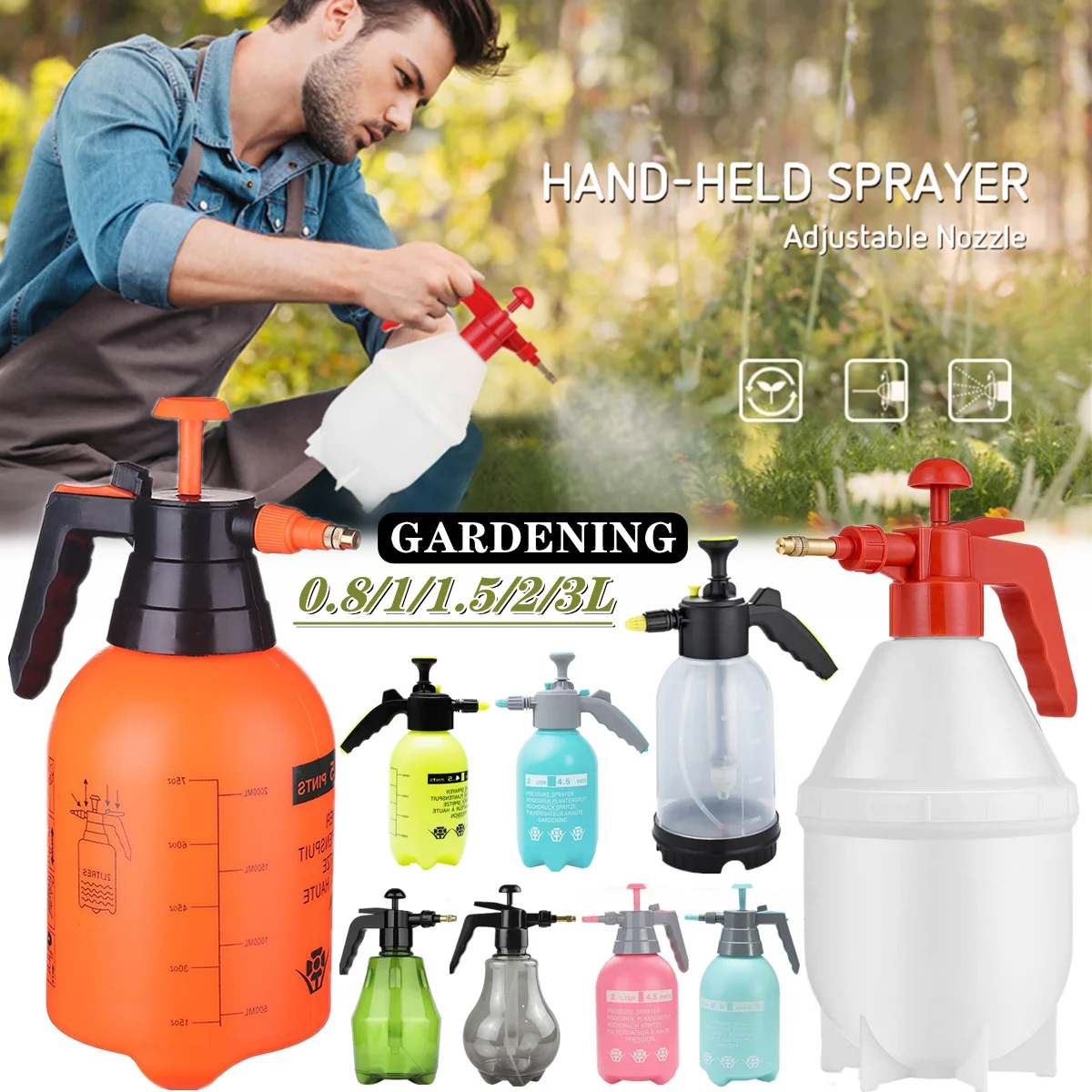 Hand Pressure Sprayer, Air Pump Garden Water Sprayer Spray Bottle, for