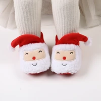 Infant Baby Girl Boy Christmas Shoes Santa Claus Cartoon Fleece Warm Cozy Snow Shoes Newborn Fall Winter Crib Socks 3