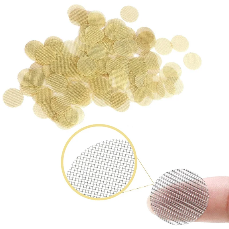Hookah Accessories Smoking Pipe Filters 100pcs 12.7-25mm stainless steel/brass metal filter silver gauze water pipe multifunctional filter screen accessories