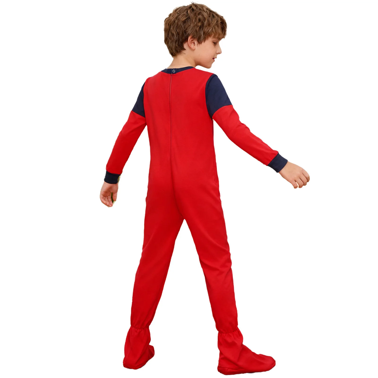 Teenager Jumpsuit Special Needs Adaptive Clothing Kids Boys Girls Footed Jumpsuit Child Long Sleeve Romper Zipper Full Body Suit 2