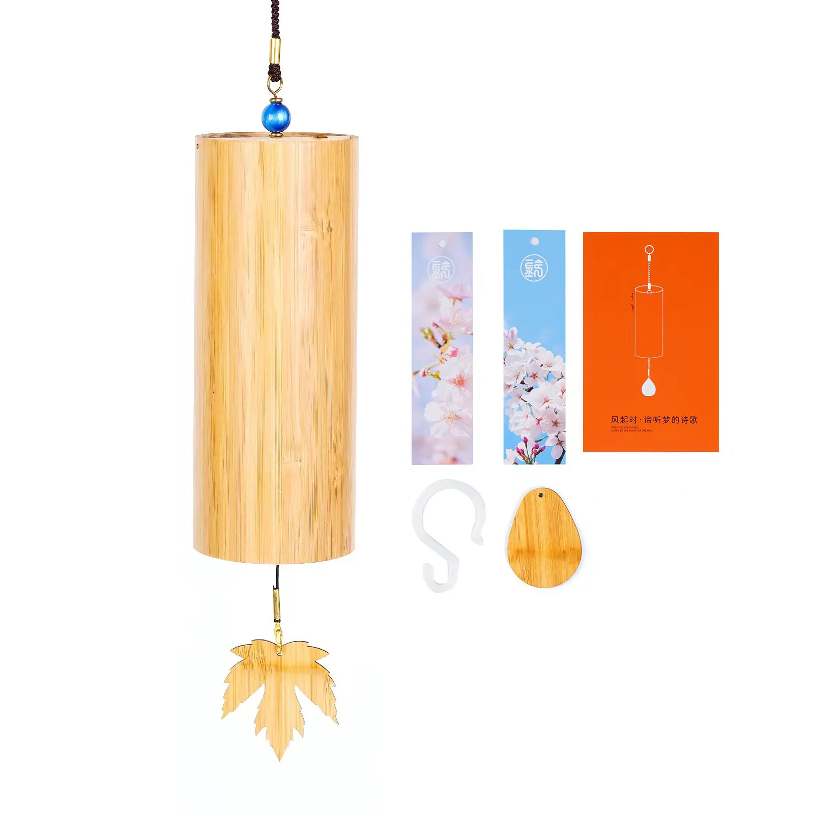 Bamboo Wind Chimes Meditation Chimes Bamboo Windbell 8 Rods Notes Zen Meditation C F D G Chord Outdoor Garden Patio