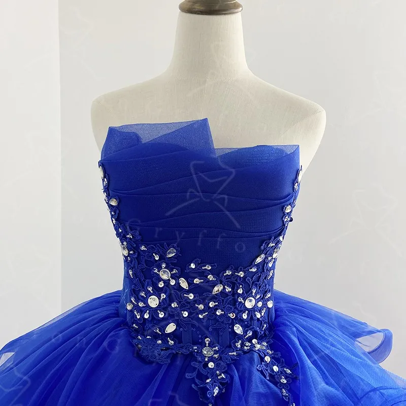 New Strapless Quinceanera Dresses Classic Party Dress Luxury Lace Ball Gown 11 Colors Prom Dress Quinceanera Gown Customize