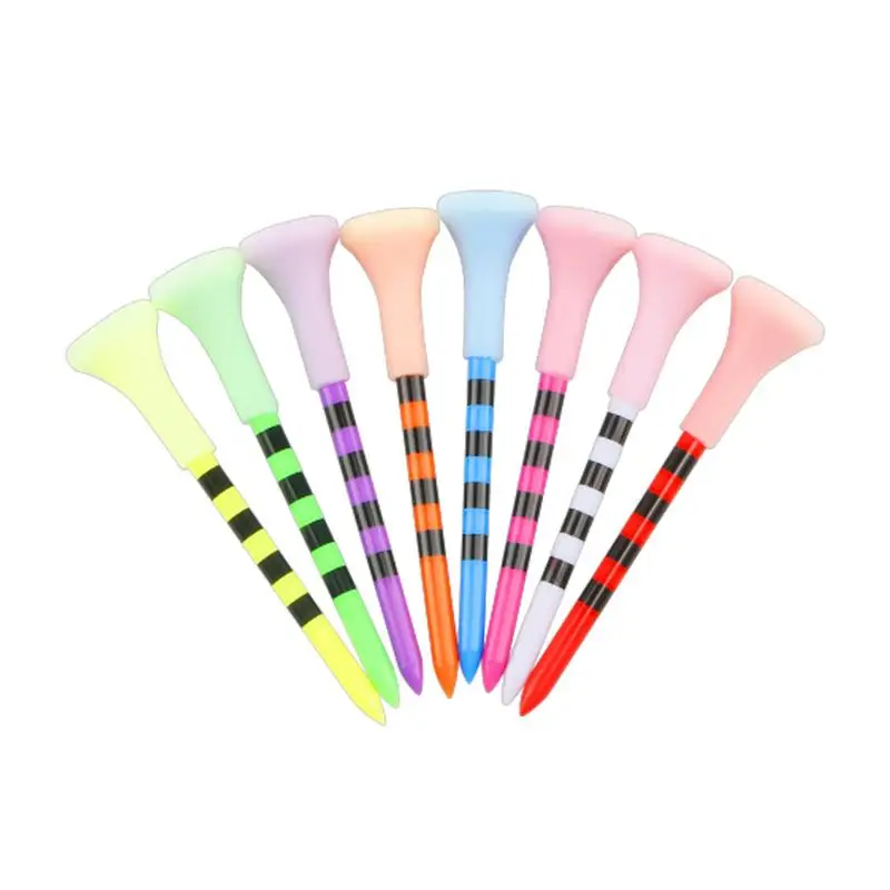 

Flight Path Golf Tees 50pcs Anti-Slice Professional Golf Ball Tees Glow-in-the-dark Striped Soft 83mm Tee Reduce Friction