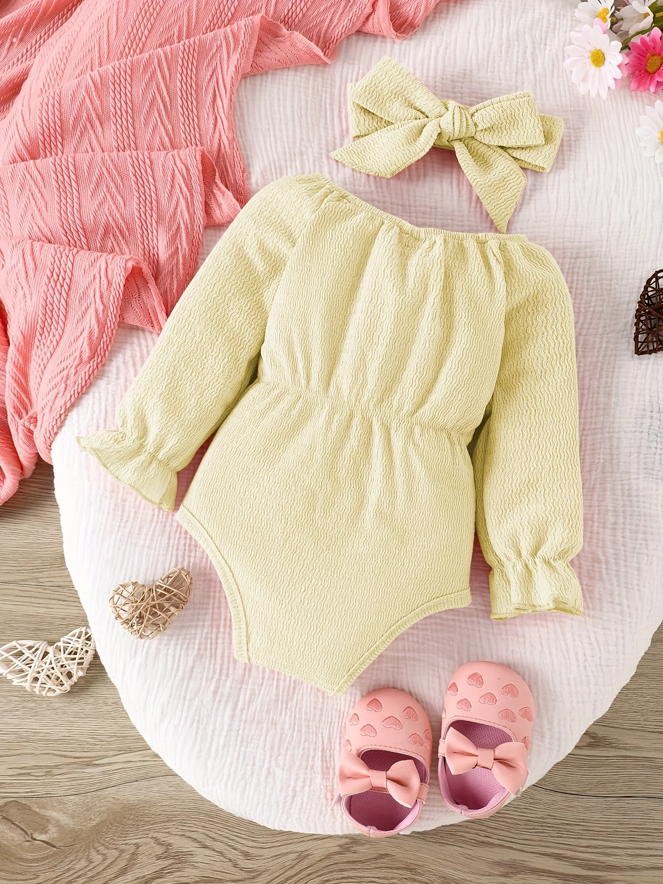 Baby Bow Onesie & Kerchief Set 4