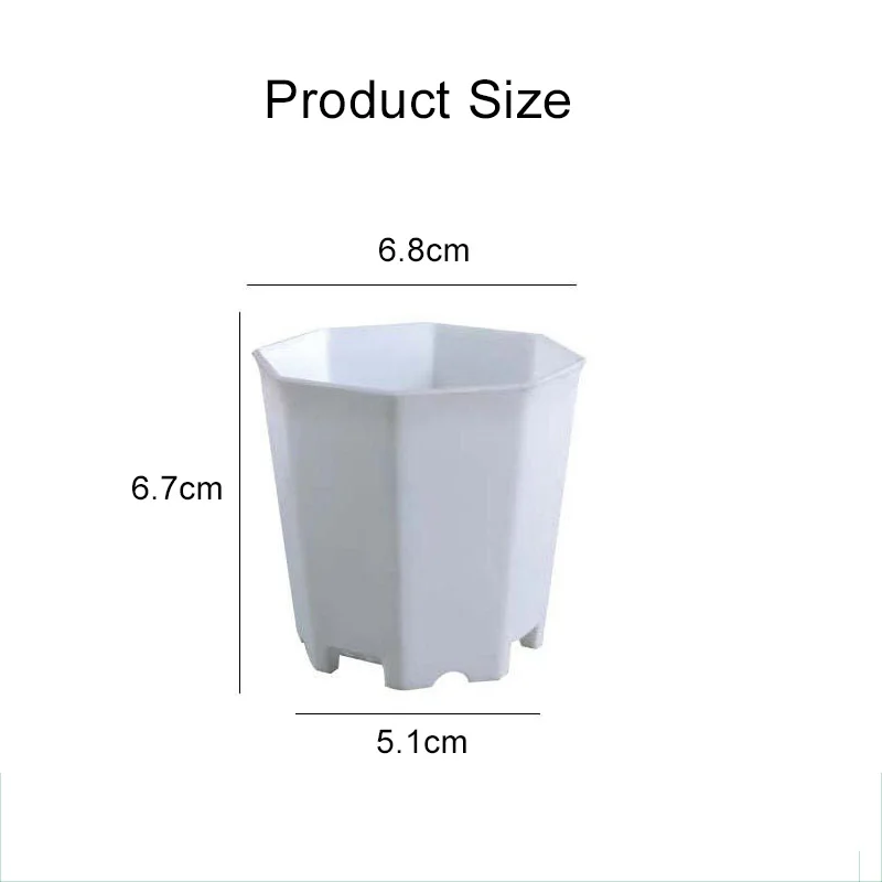 10/20pcs Octagonal Flower Pots Plastic White Planters with Drainage Holes Home Decor Succulents Indoor Outdoor Gardening TMZ
