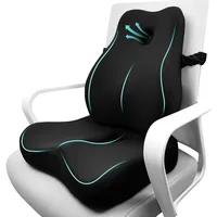 Seat Cushion & Lumbar Support Pillow Set for Office Chair, Ergonomic Pillow for Sciatica Pain Relief, Memory Foam Back Support 1
