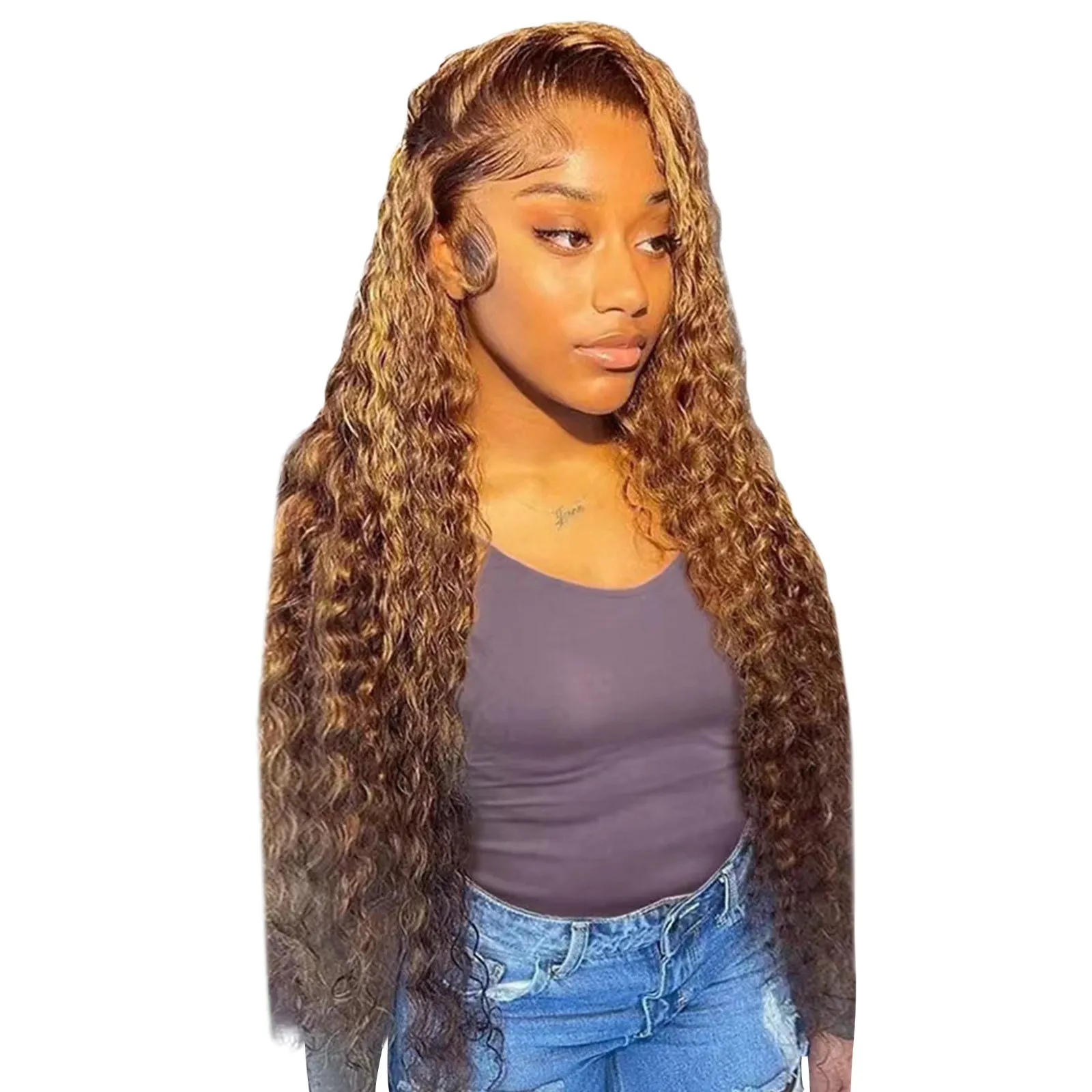 Water Wave Lace Fronts Wig Frontal Glueless With Baby Pre Plucked Hairline Density Brazilian Wigs For Women Human Hair Brown