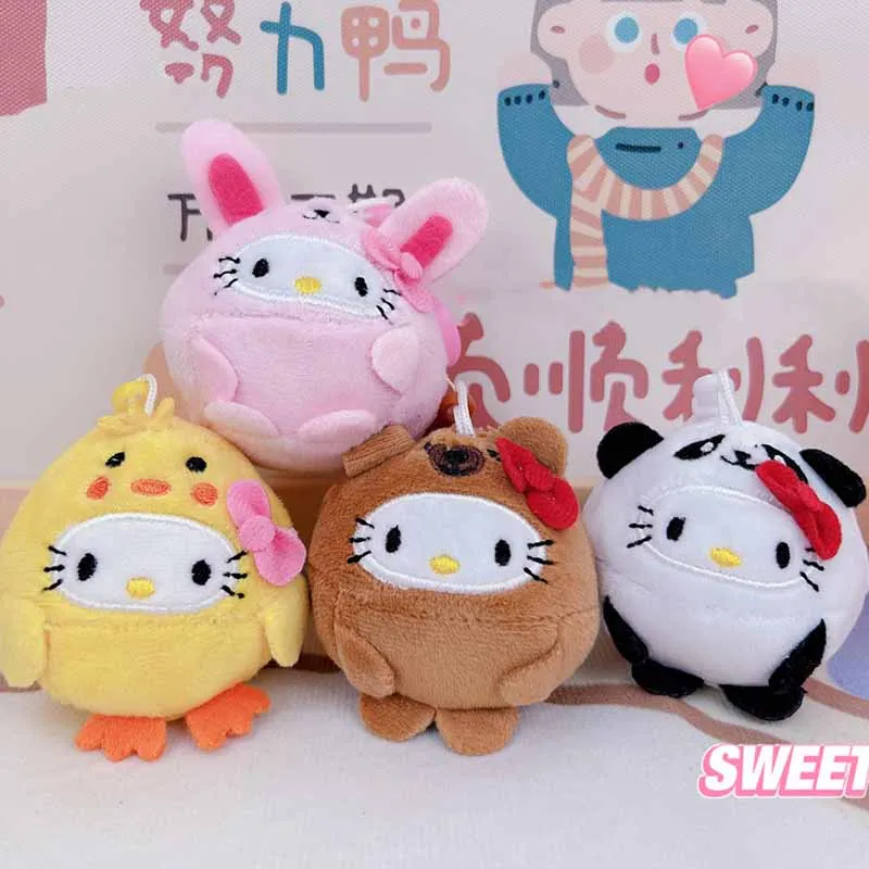 

Kawaii Hello Kittys Pompompurin Backpack Pendant Cartoon Cinnamoroll Kuromi My Melody Pochacco Plush Student Bag Ornaments Toys
