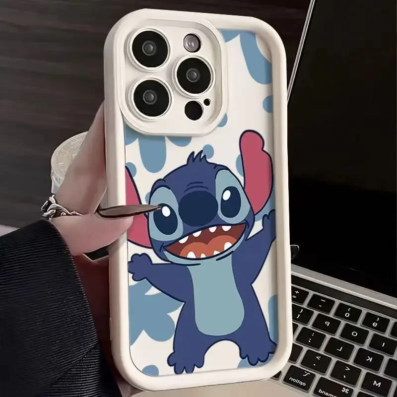 thumbnail image 1 of Disney-funda de teléfono de silicona suave Stitch para iPhone 14, 15 Pro Max, 13, 12, 11 Pro, XR, XS Max, X, 8, 7 Plus, SE 2020, cubierta protectora de lente, 1 of 5