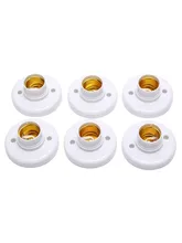  6pcs E27 Screw Cap Socket White Ceiling Light Lamp Bulb Fixing Base Stand Light Bulb Holder 