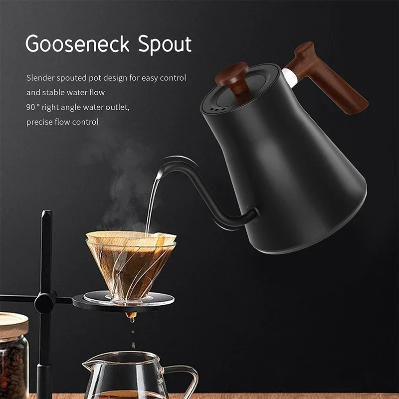 Coffee Maker 304 Stainless Steel Constant Temperature Coffee Maker LCD Display, 1200W Electric Maker, Switchable &deg;F/℃