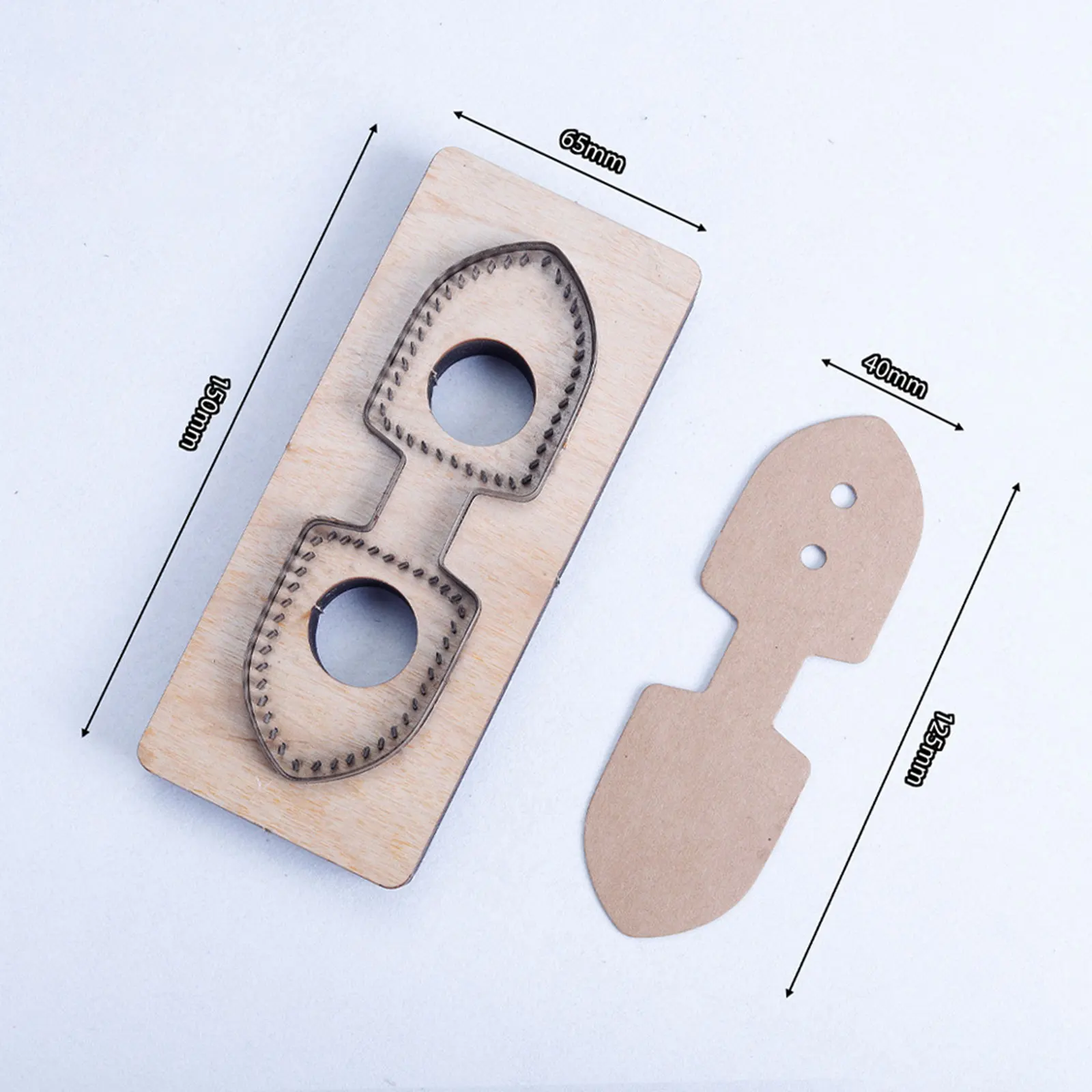 1Pcs Leather Cutting Die Punch Template Key Chain Knife Blade Leather Punch Die Wooden Cutter for Tailor PU Househld