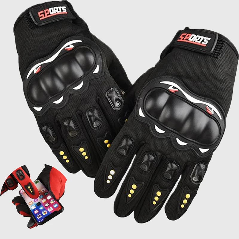 Windproof Motorcycle Gloves Men Touchscreen Breathable Fullfinger Outdoor Non-slip Protection Riding Gloves High Quality Unisex