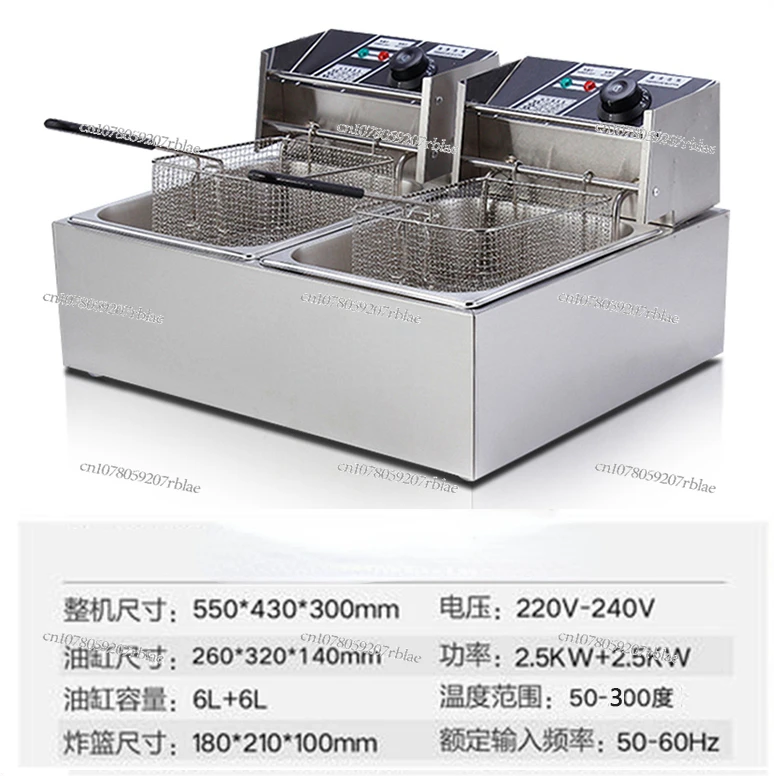 

Electric Fryer Commercial Large Capacity Double Cylinder Desktop Head Heating Pipe Fryer Fried String 81 Single Cylinder