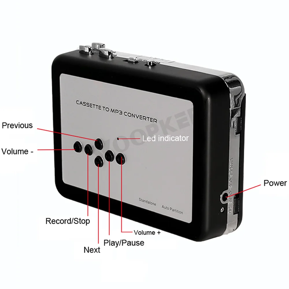Cassette Tape Recorder Player Tapes to MP3 Digital Converter Save to USB Flash Drive Directly cassette player,music digitizer player