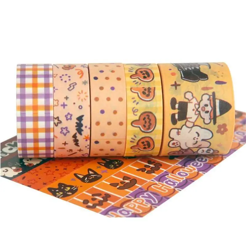 11Pcs Halloween Paper Tape DIY Diary Album Journal Scrapbooking Decoration Halloween Decorative Stickers DIY Handbook Material