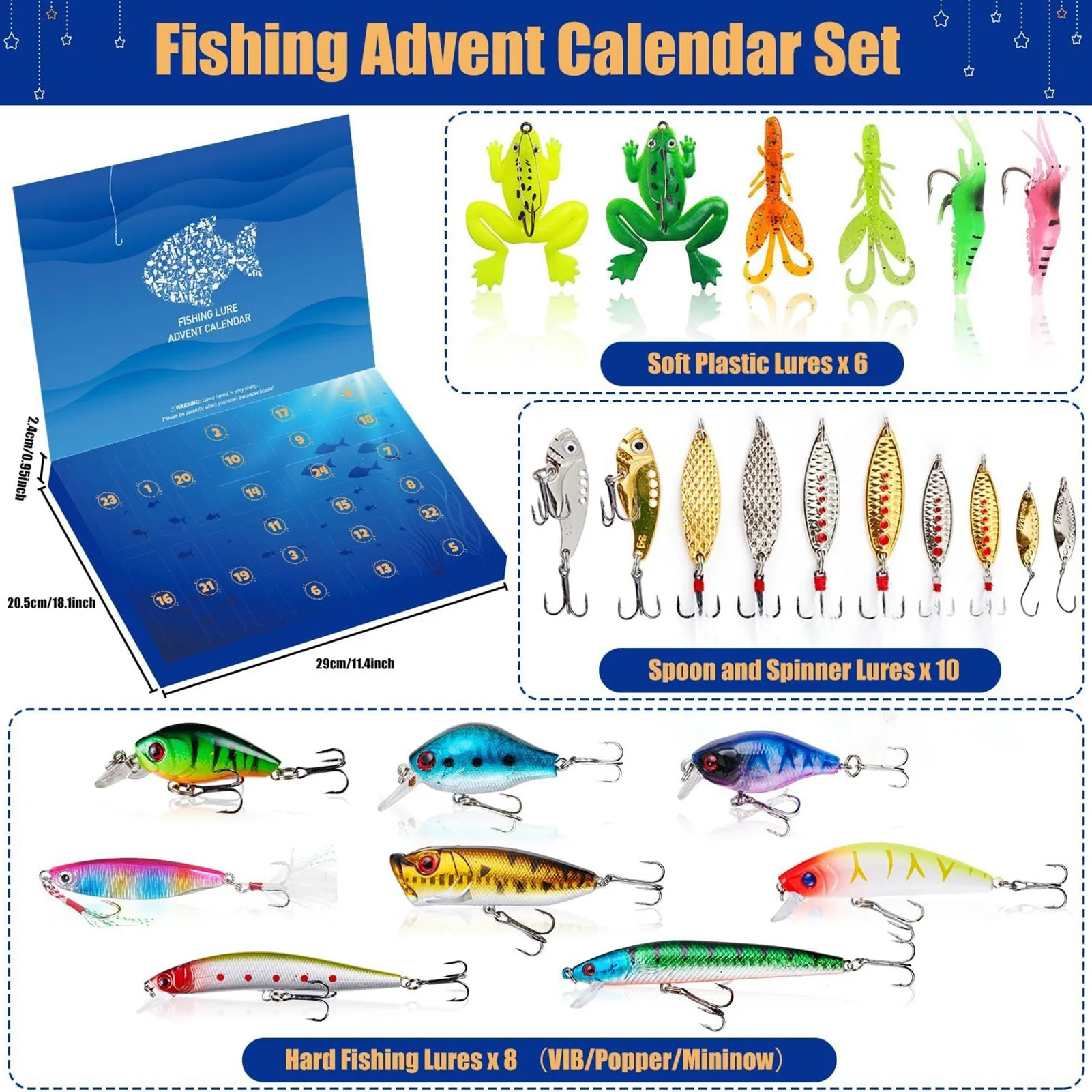 

Festival Countdown Fishing Lures Box Efficient Attractive Fishing Lures Container For River