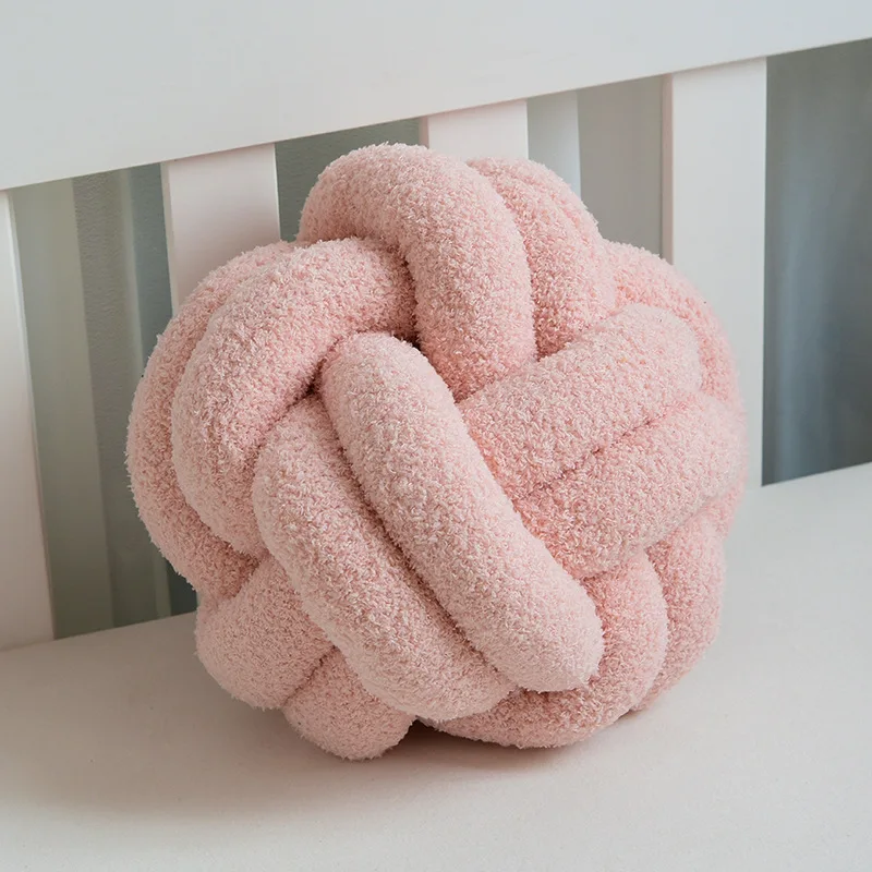 European Minimalist Handmade Woven Pillows Are Skin Friendly, Soft, and Highly Elastic, Teddy Velvet Ball Tying 2