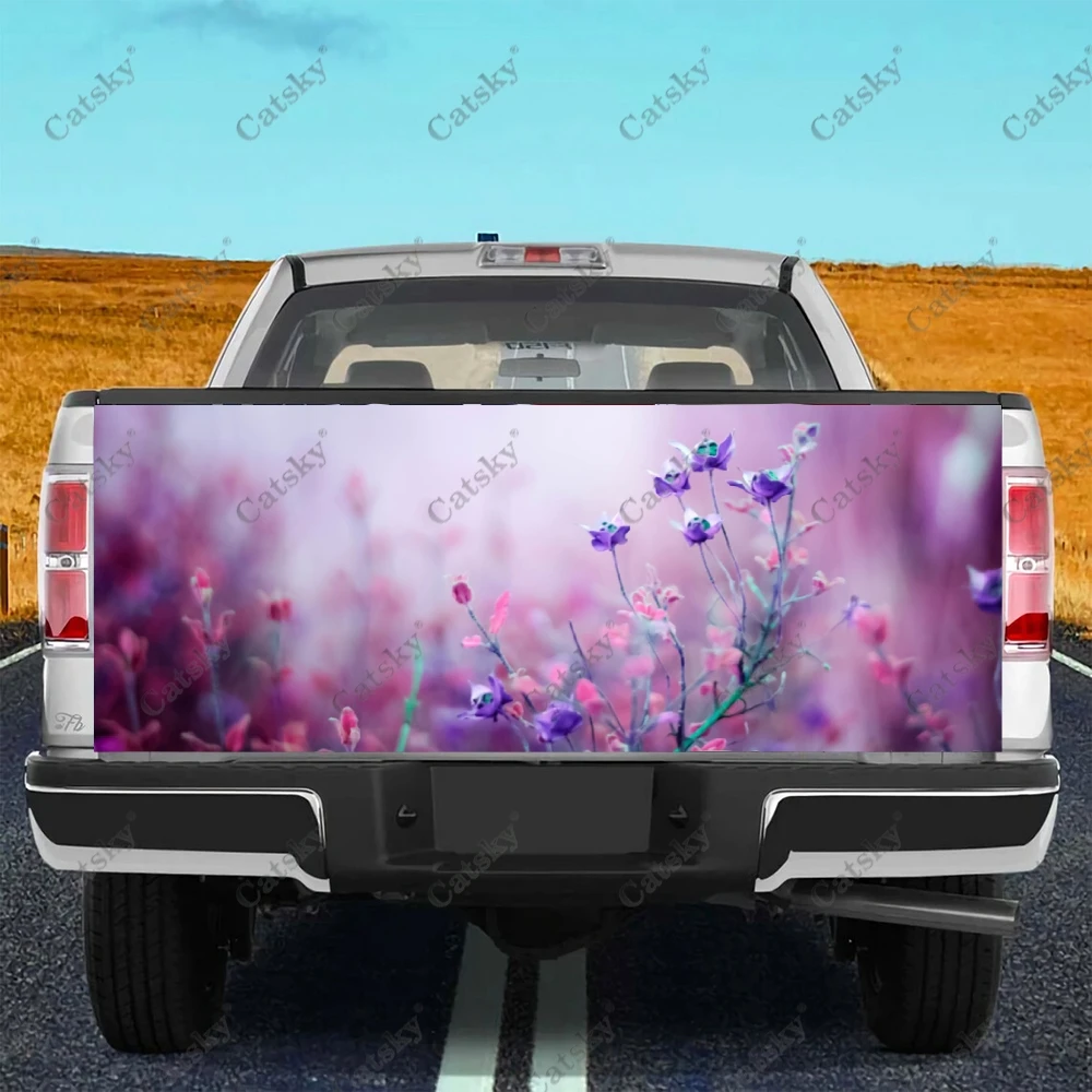 

Наклейки для грузовика с изображением фиолетовых цветов, наклейка на заднюю дверь грузовика, наклейки на бампер, графика для автомобиля, грузовика, внедорожника