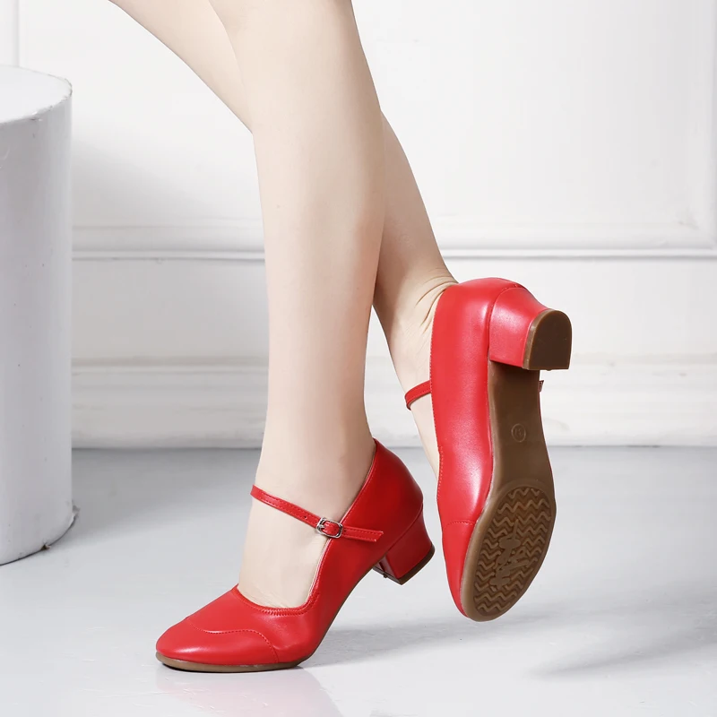 Dance Shoes for Woman Girls Ladies Latin Ballroom Modern Salsa Practise Dancing Shoes Closed Toe Square Dance Soft Rubber Sole dance shoes