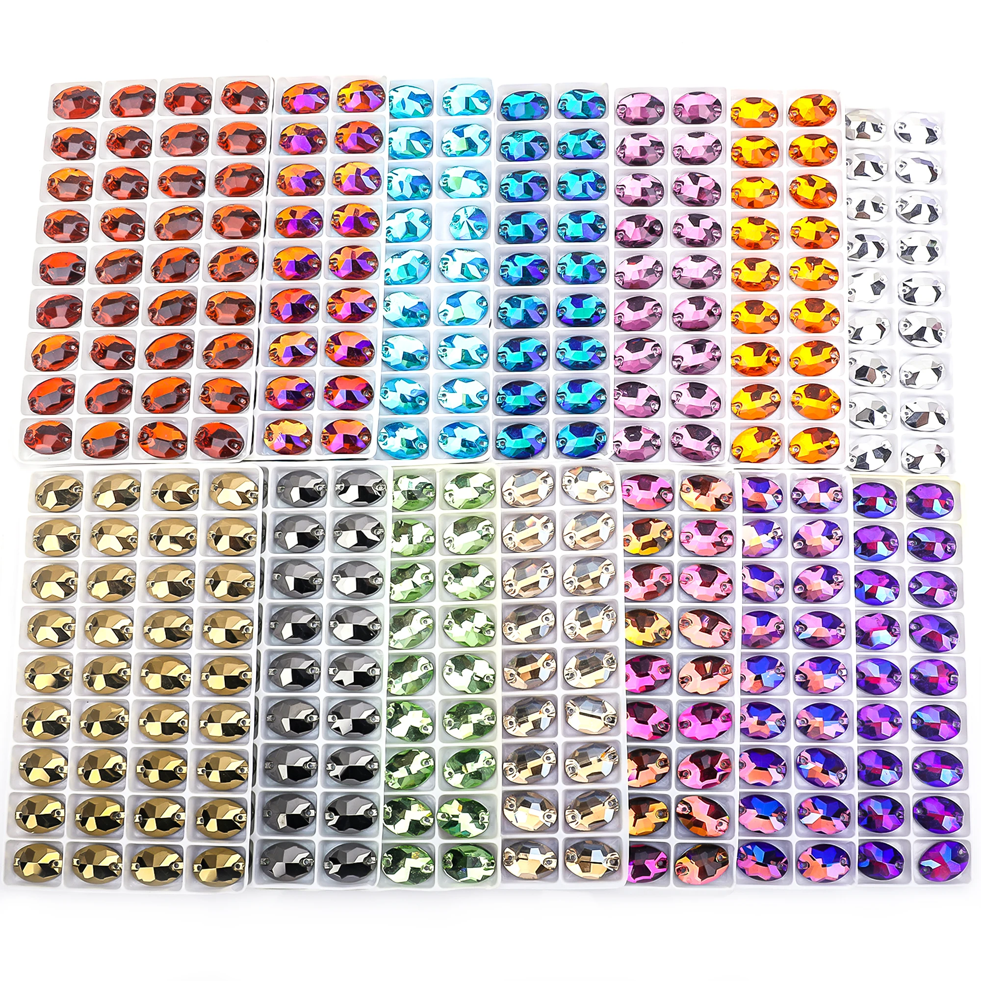 Vc alle Größe auf Strass steinen nähen ovale Form Flatback Kristall Strass für Kleidung DIY Hochzeits kleid Zubehör – Detail 1