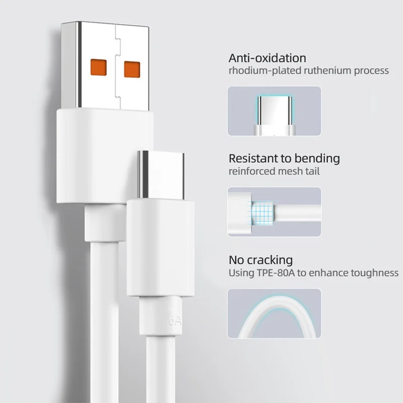 Xiaomi 6A Usb Type C Cable Charger 120w Turbo Tipo Fast Charging For Mi 13...
