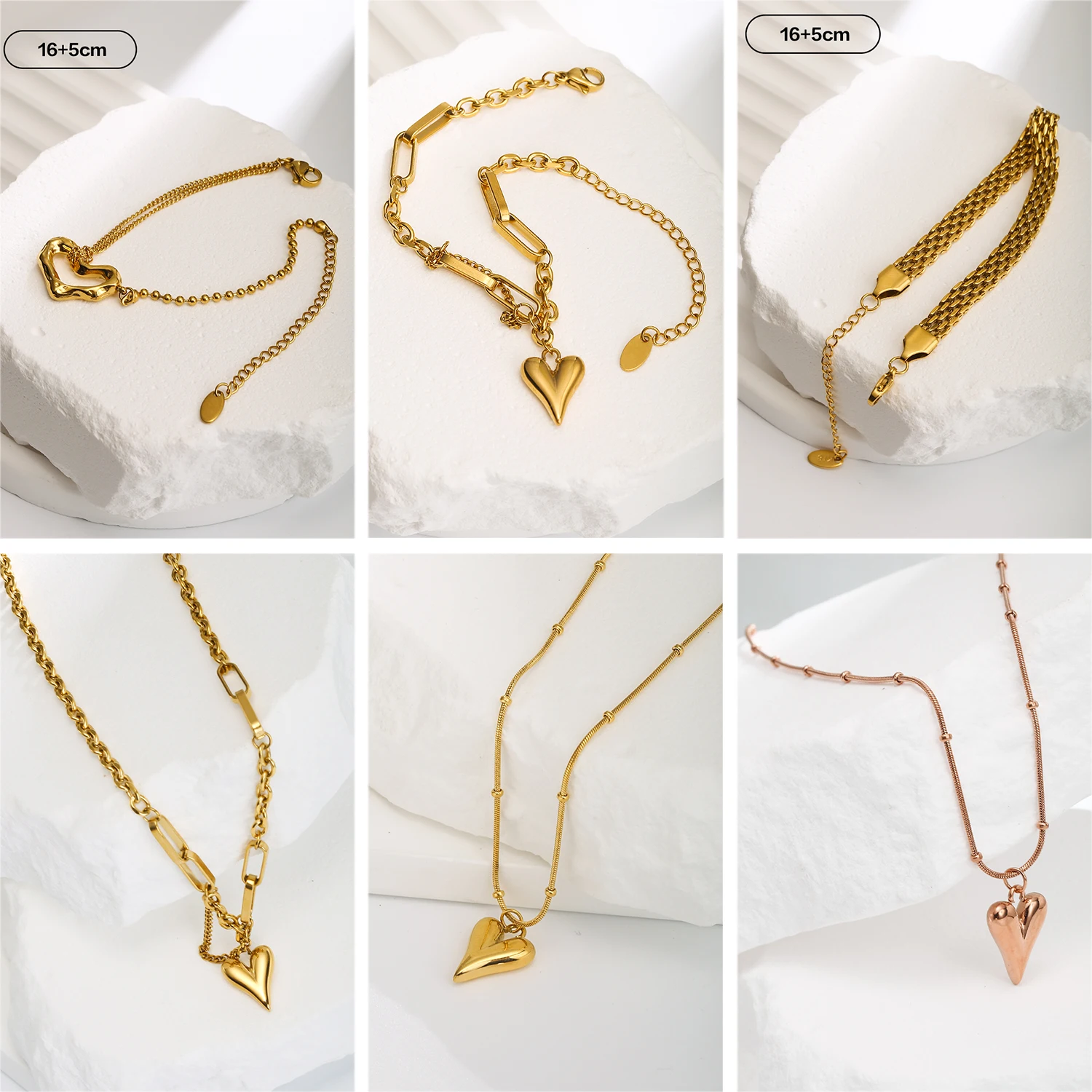 

Модные браслеты из нержавеющей стали для женщин, ожерелье с кулоном в виде сердца для женщин, новинка 2022, Модный комплект ювелирных изделий, индивидуальные браслеты-чокеры